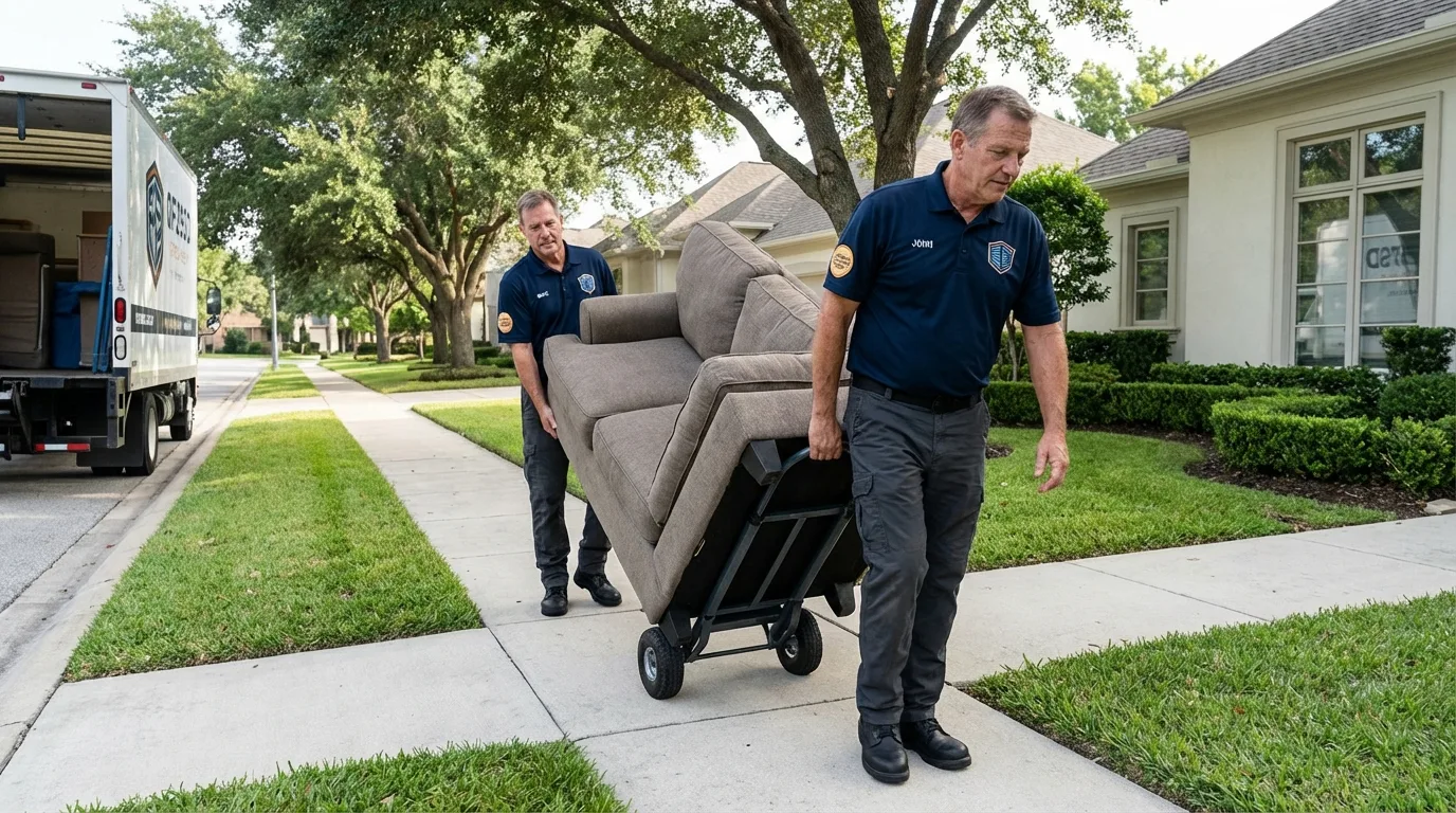 Local residential moving crew loading furniture in Lakeland, GA